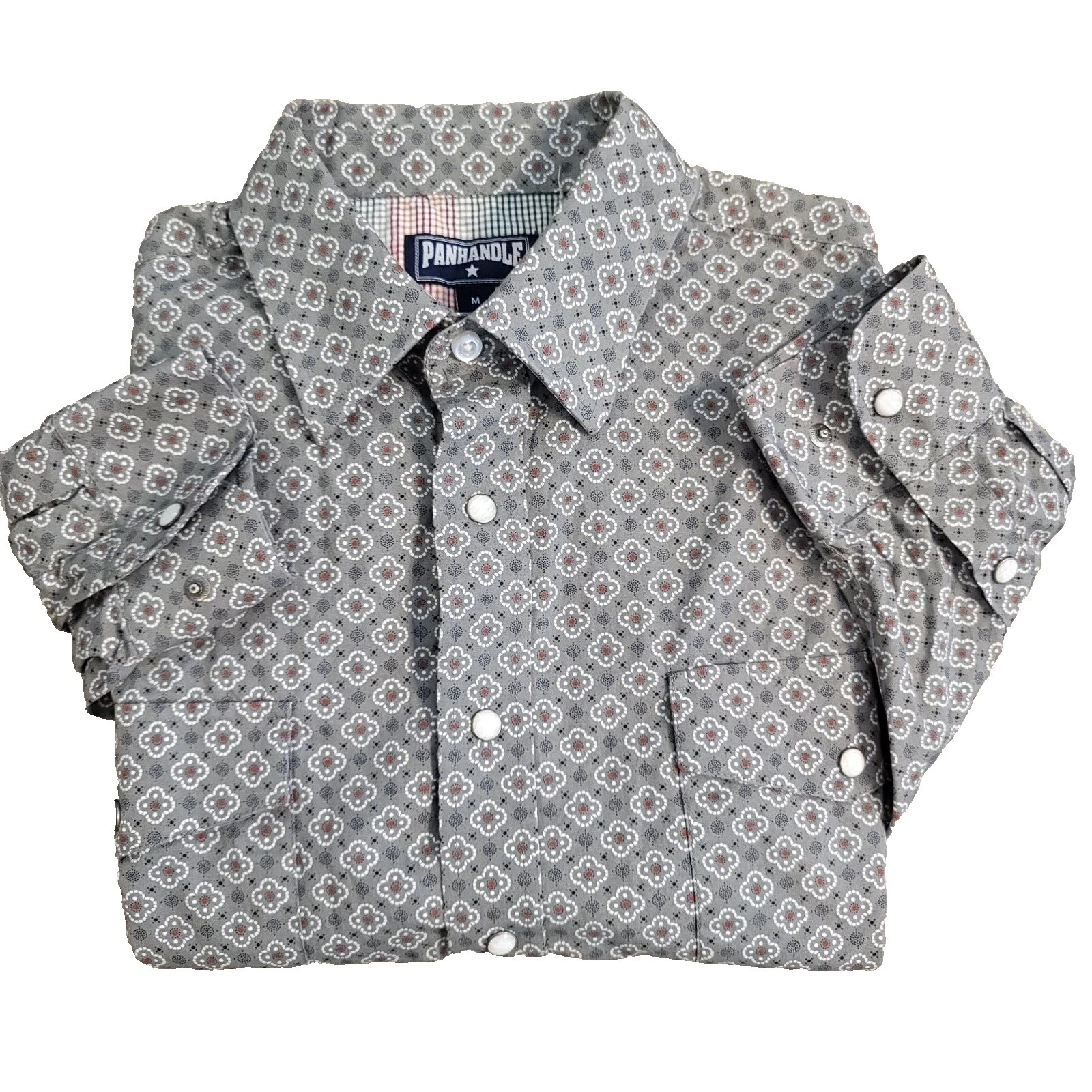 Botón Informal Floreado Algodón Panhandle Slim-Down Shirts for Men