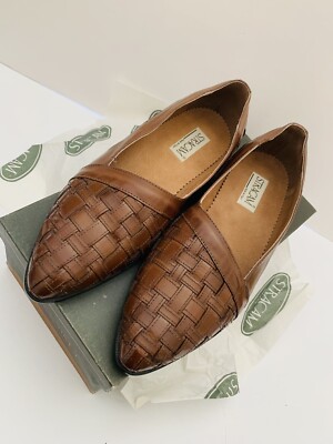 Vintage Woven Vero Gucio Stracam Brown Leather Shoes from Italy *Size 10*