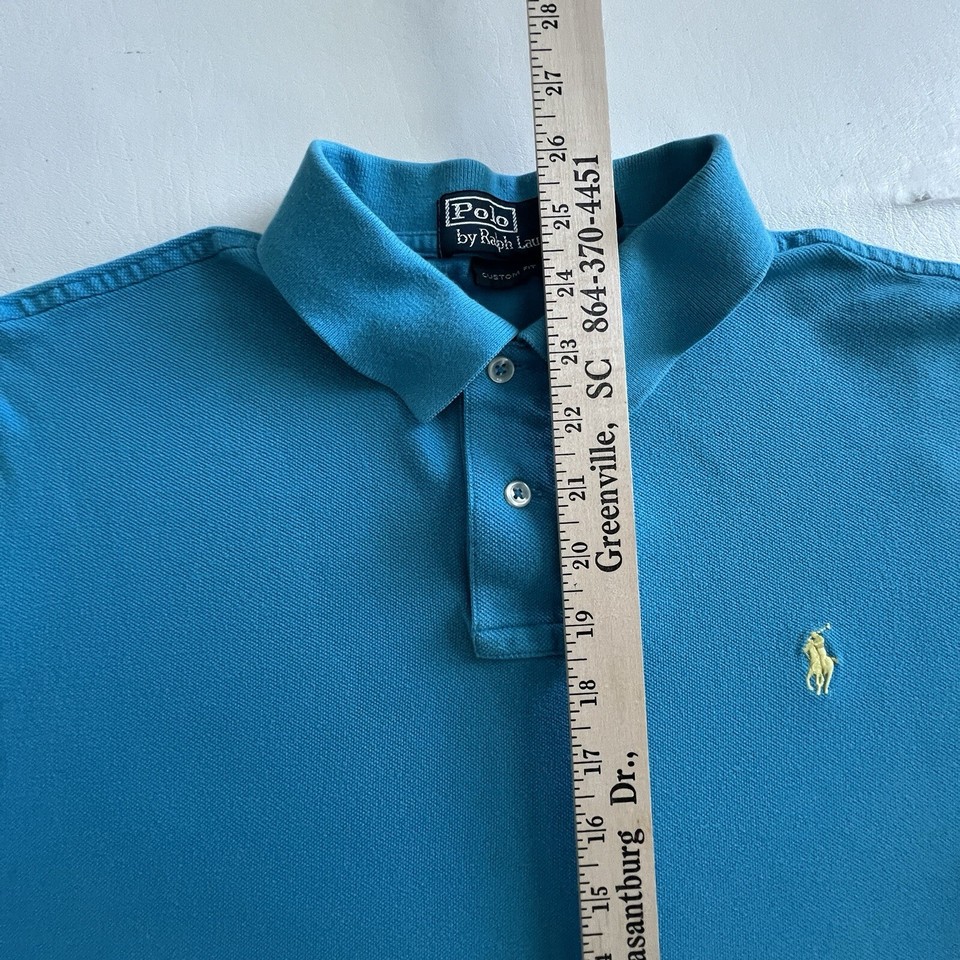 POLO Ralph Lauren Mens Size XL Teal Short Sleeve Shirt with Yellow Pony