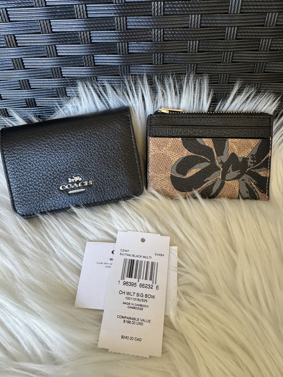 COACH Wallet 17pcs Bulk Lot Reseller まとめ NWT Coach 2 in 1 Card Holder Wallet In Signature Canvas With Bow