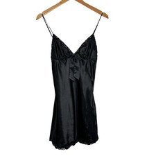 Love La Senza Womens Cami Camisole Chemise Slip Lingerie Sz Small Black Lace Bow