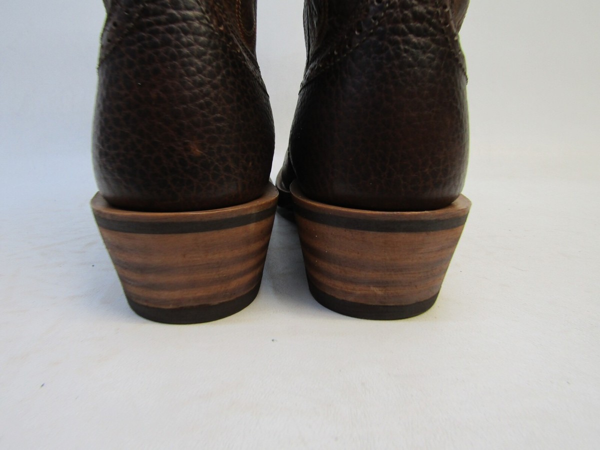 Bottes Western Ariat Buckaroo Stockman - Taille US 9.5 D - Cuir Marron - Occasion Bon État
