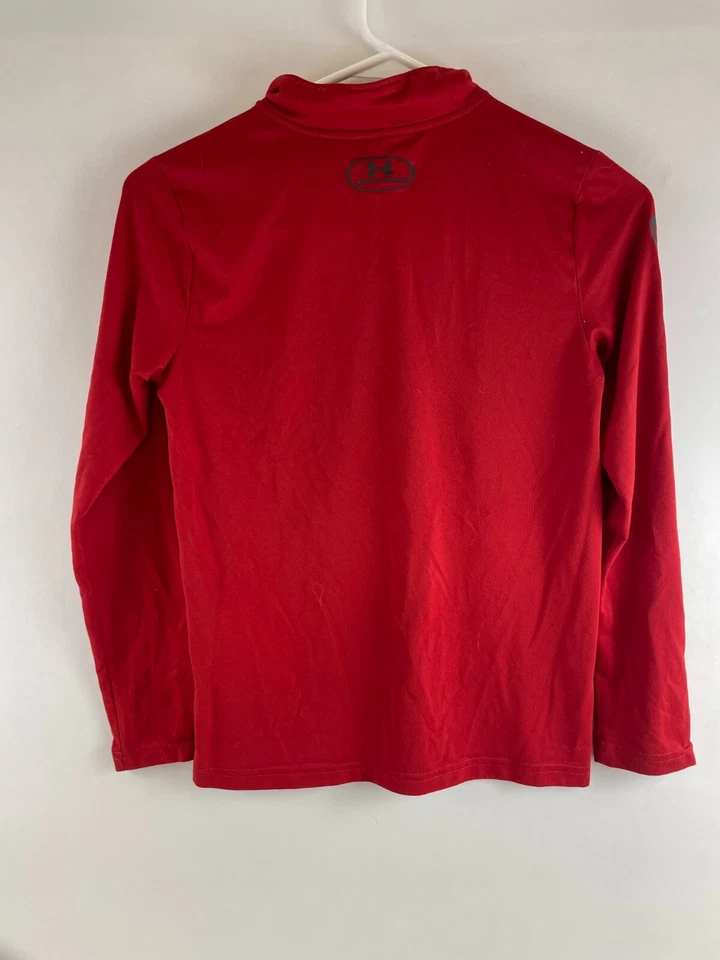 Chaqueta Under Armour, Niños Mediana, Rojo Gris, NCAA Wisconsin Badgers, Cuarto de Cremallera Foto 2 de 4