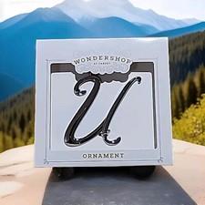 Metal Christmas Tree Ornament Silver Letter U By Wondershop Target