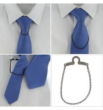 Ky & Co Tie Chain Cable Link Button Hole Attachment Gun Metal 7.75" USA Made