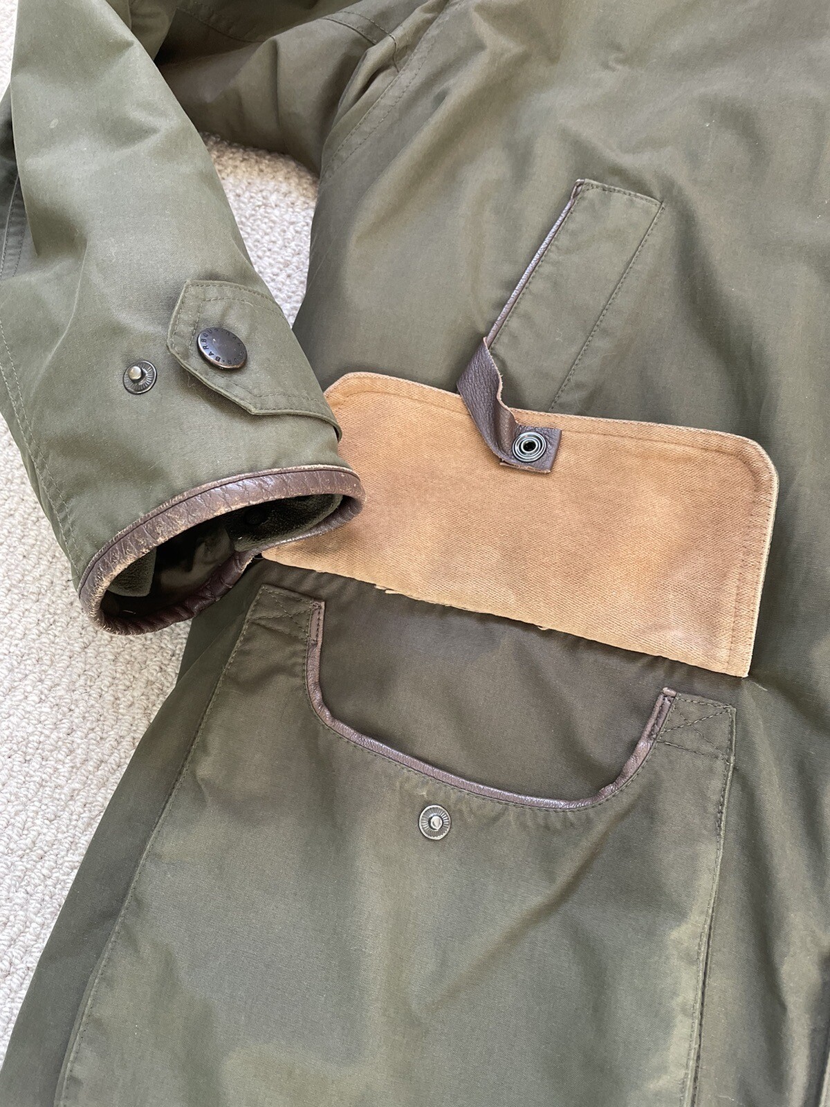 BARBOUR T13 CHEVIOT STORM COAT SHOOTING JACKET GREEN NORTHUMBERLAND