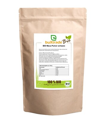 1 kg | BIO Maca Pulver schwarz | Superfood | aus Peru | Maca Knolle | Buxtrade