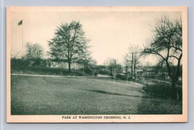 #ad Public Park WASHINGTON CROSSING New Jersey Vintage Collotype Postcard 1950s $19.99