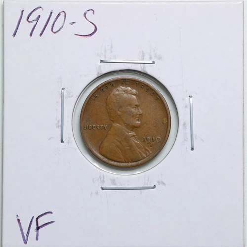 1910-S 1C Lincoln Wheat Cent in VF Condition #3794