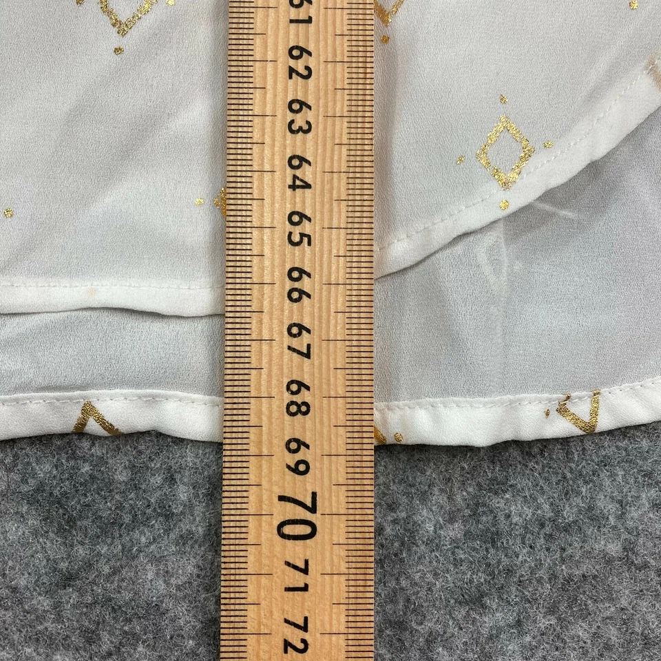 Top de mujer H&M talla 8 blanco manga larga cuello redondo botón delantero 234 Foto 4 de 4