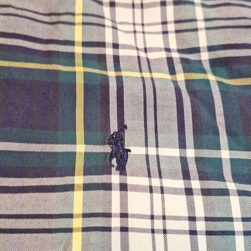 Polo Ralph Lauren Vintage Calce Clásico A Cuadros Manga Larga Con Botones Mediano Años 90 - Imagen 4 de 9