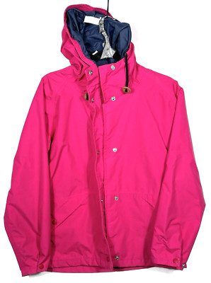 Cabela s Women Fuschia Pink Outerwear GoreTex Hooded Full Zip Button Jacket Sz S