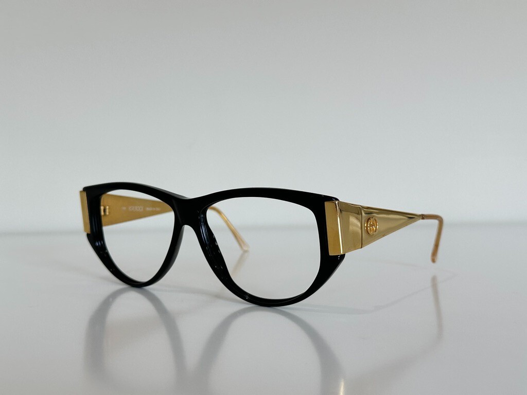 Gucci GG 2316/S 807 Cat Eye Black Gold Eyeglasses Sunglasses Frame