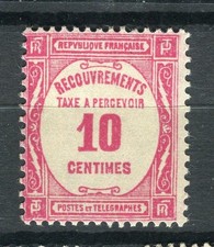 FRANCE; 1927-30 early Postage Due issue fine Mint hinged 10c. value