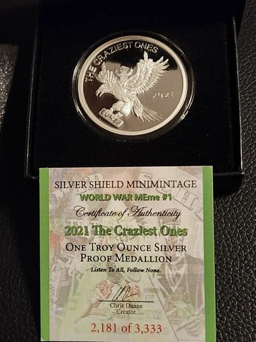 2021 Silver Shield "The Craziest Ones" 1 Ozt 999 FS Proof Medallion