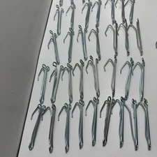 Lot of 50 Metal Curtain 3" Hooks Slip On Drapery Pins Pinch Pleat Drapes Vintage