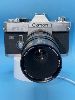 Canon FTb 35mm Film Camera w/ Vivitar 55mm f/1.8 Lens Mechanically Tested