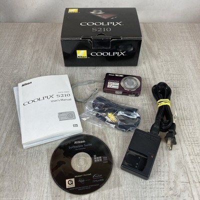 Nikon COOLPIX S210 8.0MP Digital Camera - Plum W/ Battery & Charger Tested