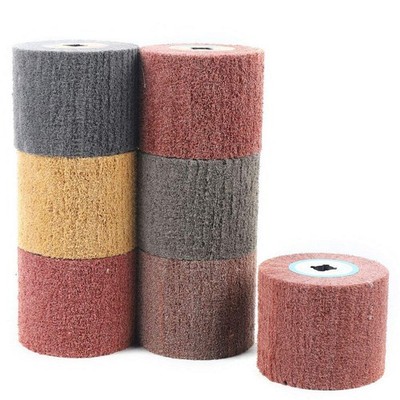 7pcs Wire Drawing Wheel Brush Drum Polisher Burnishing Polishing Buffer Wheel
