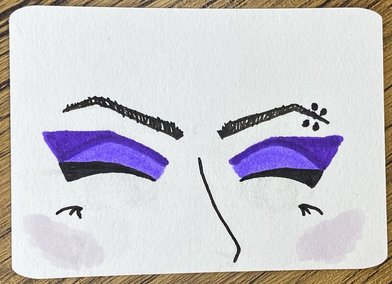ACEO Handmade Minimalist Eyes Drawing Ink on Paper