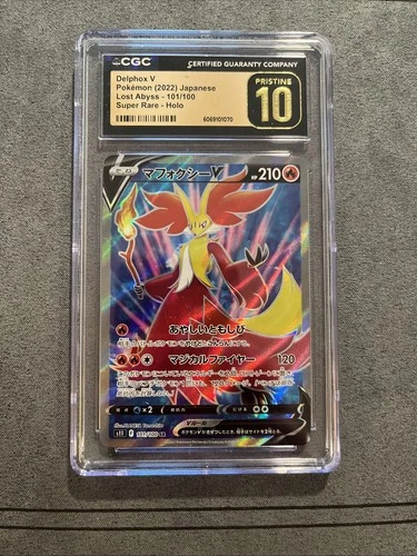 CGC Pristine 10 Delphox V SR - Lost Abyss Japanese Pokemon Card 101/100