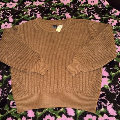 NWT Gap Sweater 100% Cotton Cocoa Brown pullover Crew Neck Size Medium M
