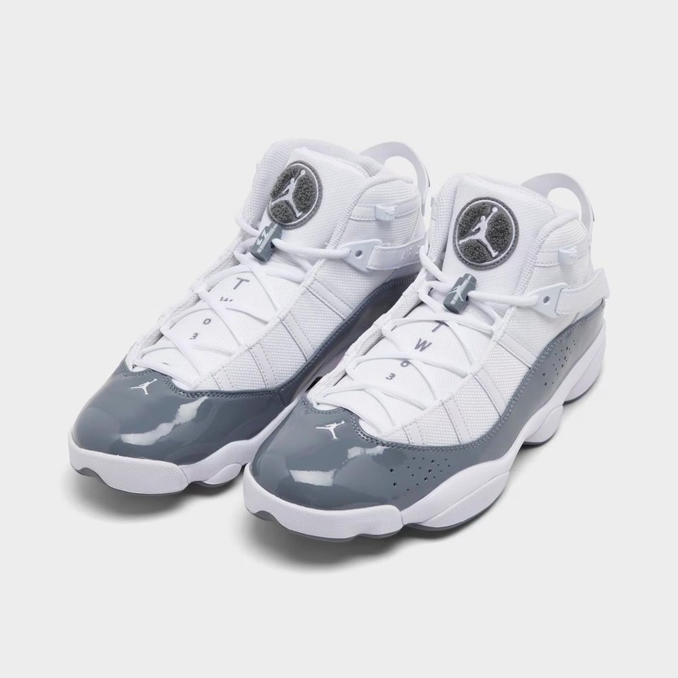 Men's Air Jordan 6 Rings Basketball Shoes White/Cool Grey/White 322992 ...