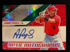 2019 Donruss Optic Baseball ALBERT PUJOLS Optic Autographs Green Prizm 3/3