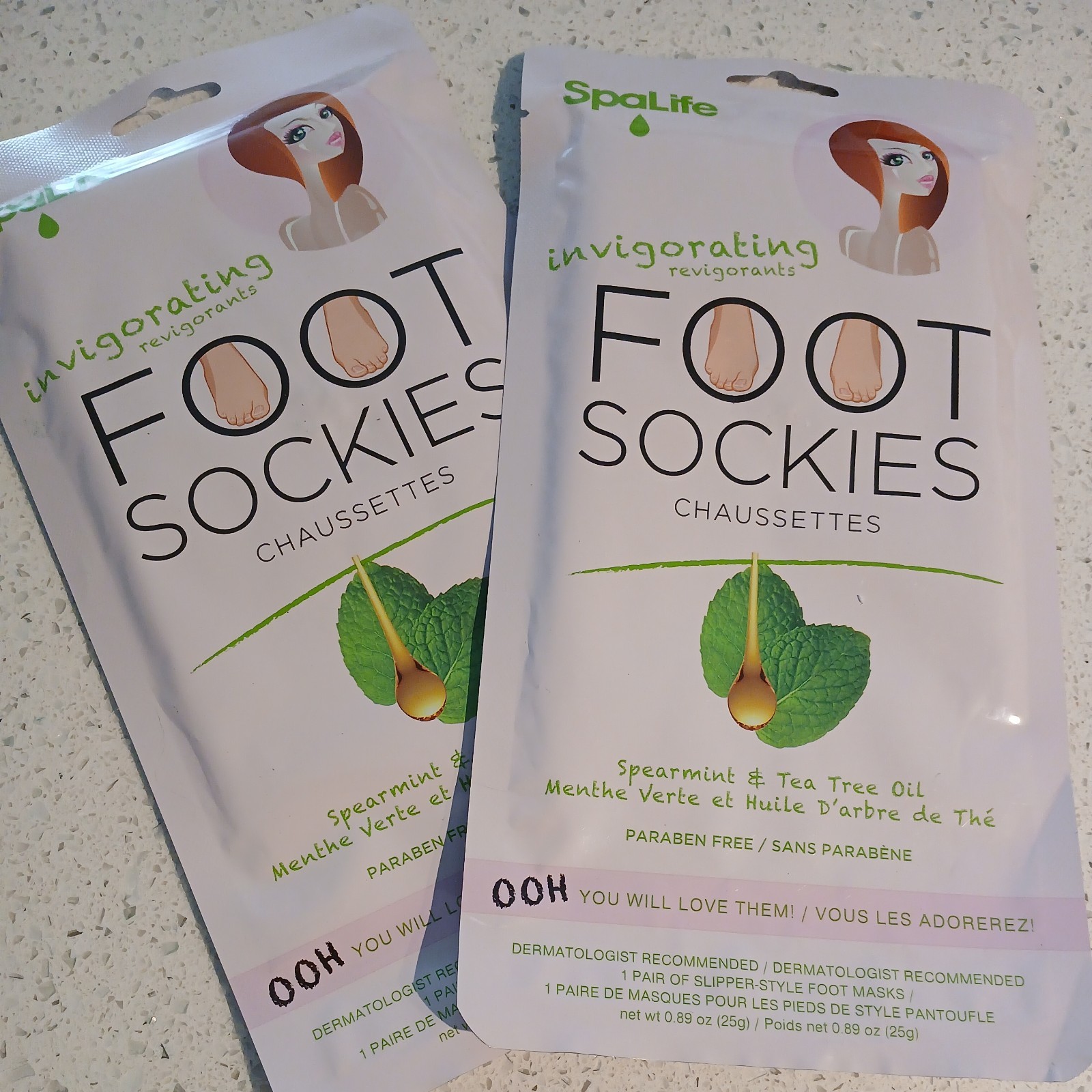 Spa Life Invigorating Foot Sockies foot masks Spearmint & Te