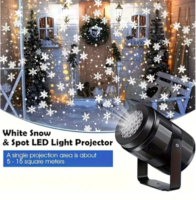 APP-LIFE PROIETTORE LASER LUCI fiocchi di neve ADDOBBO NATALIZIO PER ESTERNO interno usb