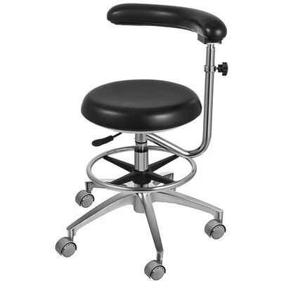 VEVOR Dental Medical Assistant Chair Nurse Stool PU Leather Black
