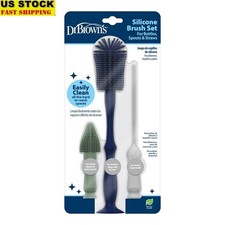 Silicone Cleaning Brush Set Baby Bottles Spouts Straws BPA Free 3 Pack New