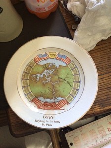 7.25” Calendar plate BORG’S EVERYTHING FOR THE HOME ST PAUL MINN ADVERTISING MN 