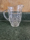 Vintage Anchor Hocking Prescut Small Pitcher Star of David 5.5"