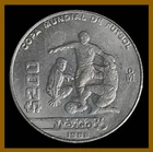 Mexico 200 Pesos Coin 1986 World Cup Soccer Mundial Copa FIFA 1986 Copa Mundial