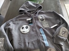 Nightmare Before Christmas Women  s Full Zip Hoodie Size L Embroidered/Patches