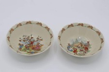 Royal Doulton Bunnykins Bowls   Pair of Nursery Ware Porcelain Bowls, England