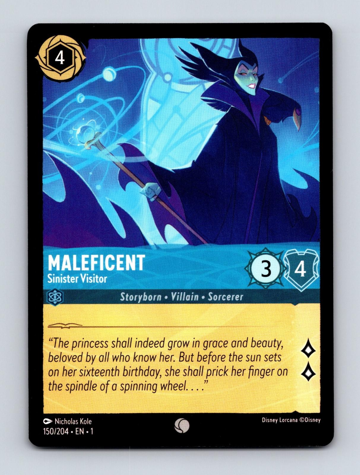 MALEFICENT - SINISTER VISITOR 150/204 COMMON THE FIRST CHAPTER LORCANA NM