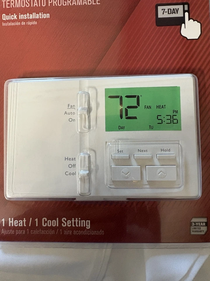 Ace Programmable Thermostat 1 Heat/ 1 Cool Setting 4693081 Sealed - Image 2 of 4