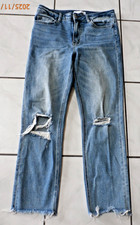 Vervet Jeans Women's 29 Ripped High Rise Straight Denim Raw hem H651