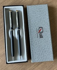 Vintage Quill Made in USA Ballpoint Pen Pencil Set Black Chrome