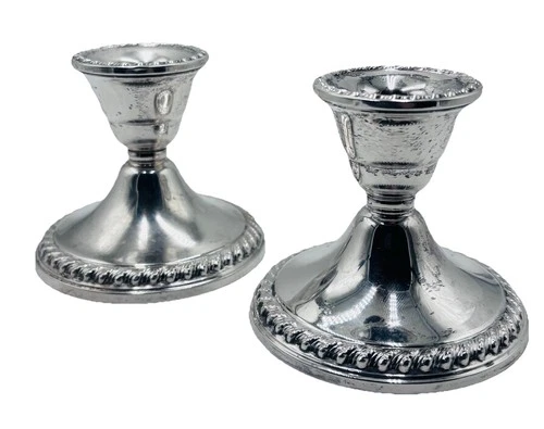 Reed & Barton Sterling  Silver Weighted  3" Candlesticks , 202 @ NO RESERVE!