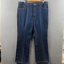 Vintage Levi  s 517 Jeans Mens 42x32 Blue Dark Wash Denim Boot Cut Red Tab USA