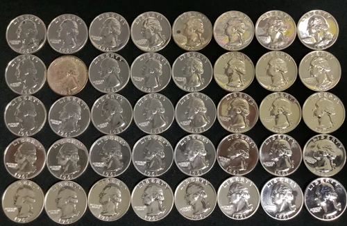1961 Washington Quarter Proof Roll 40 Silver coins