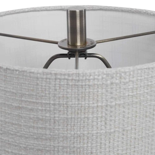 UTTERMOST 29559-1 ZAHLIA AGED GRAY EMBOSSED DECORATIVE CERAMIC TABLE LAMP - Picture 6 of 7