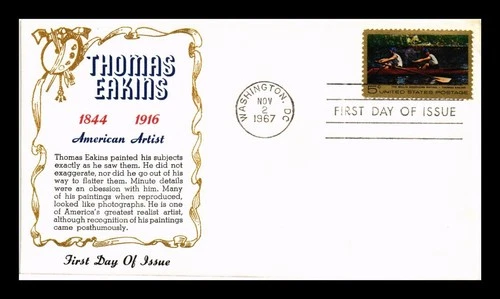 DR JIM STAMPS US COVER THOMAS EAKINS AMERICAN ARTIST FDC KHOL KRAFT CACHET