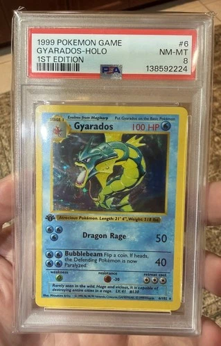 Pokémon Gyarados 006/102 Base Set Shadowless 1st Edition Holo PSA 8