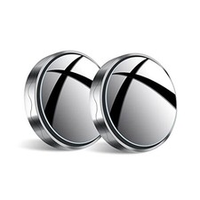 2Pcs Blind Spot Car Mirror, 2" Round Rear View Mirrors Frameless HD silver