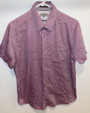 Ted Baker Shirt Mens Size 4 M Purple Short Sleeve Button Up