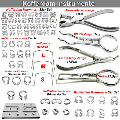 Kofferdam Endodontie Lochzange Ivory Klammerzange Brinker Prämolaren Klemmen CE